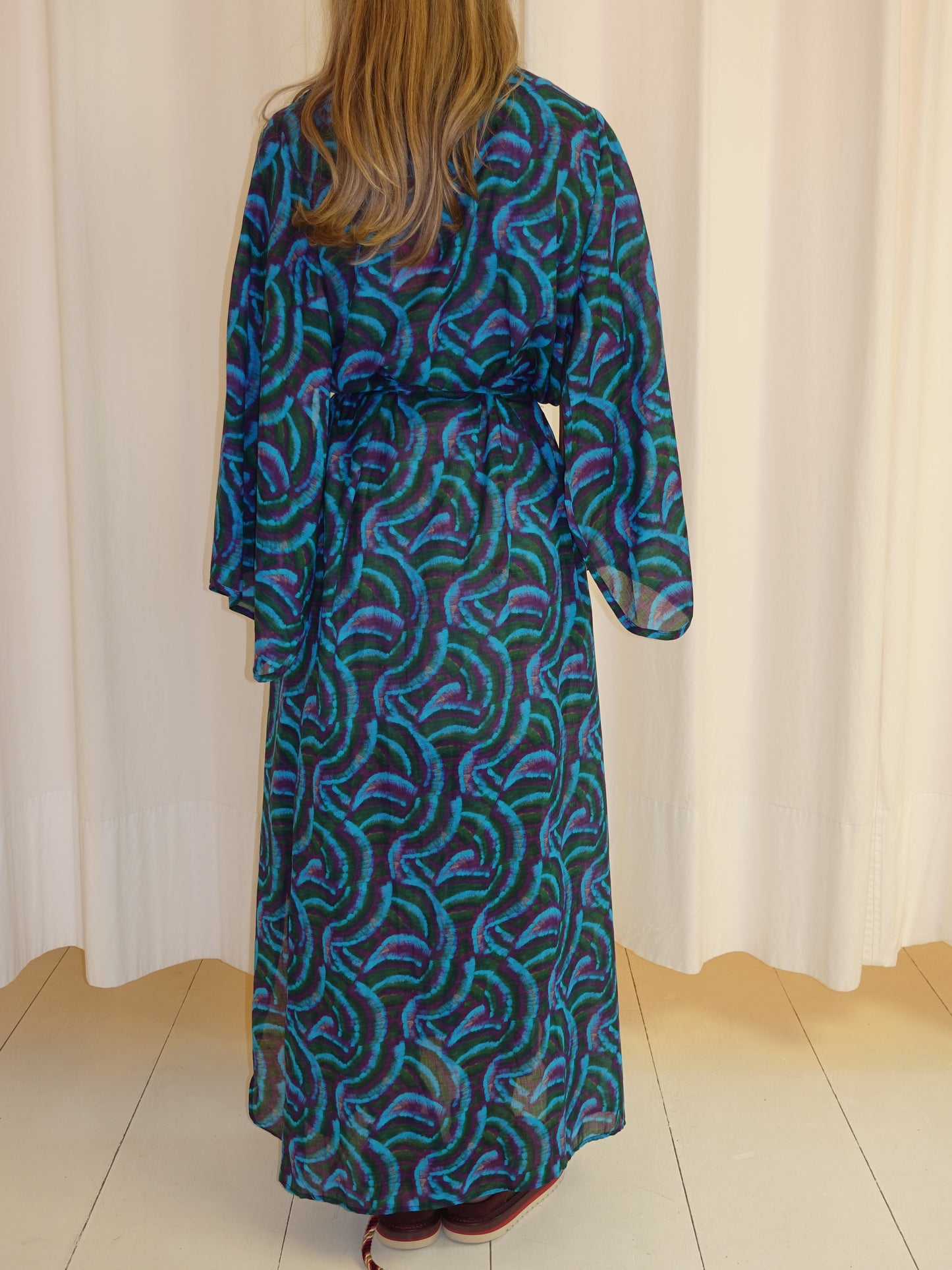 ANASTASIA DRESS PURPLE BLUE AQUARELLE