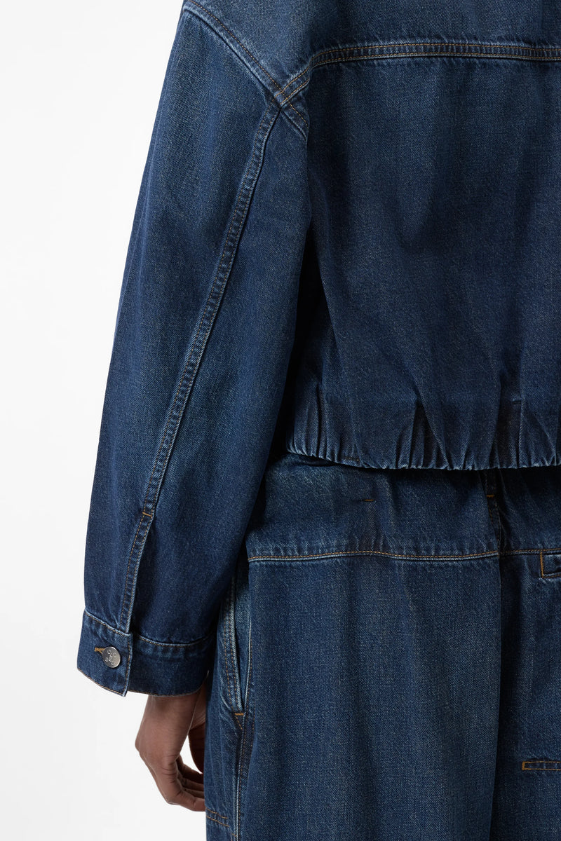 FOLDED HEM JACKET DARK BLUE
