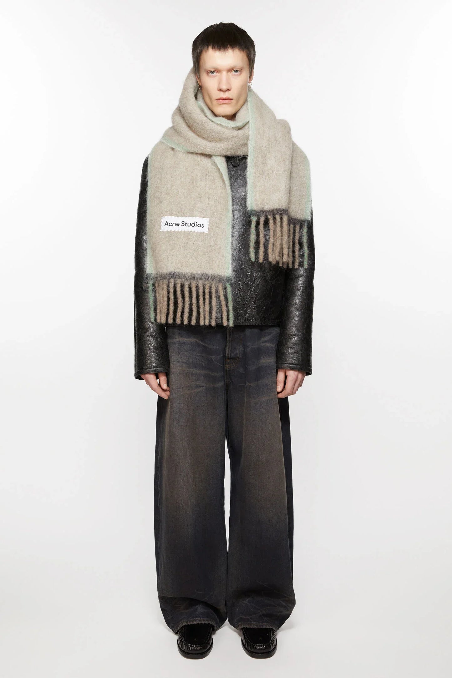 HEAVY SCARF BEIGE/GREY