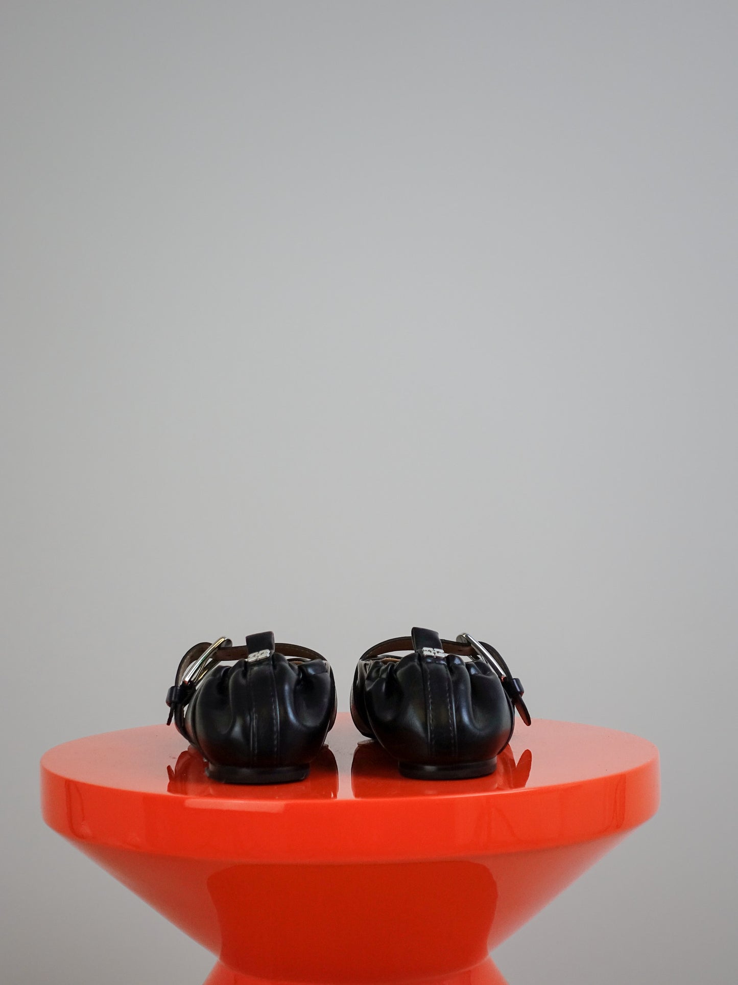 BUTTERFLY STRAP BALLERINA CRINKLE OLEATEX BLACK