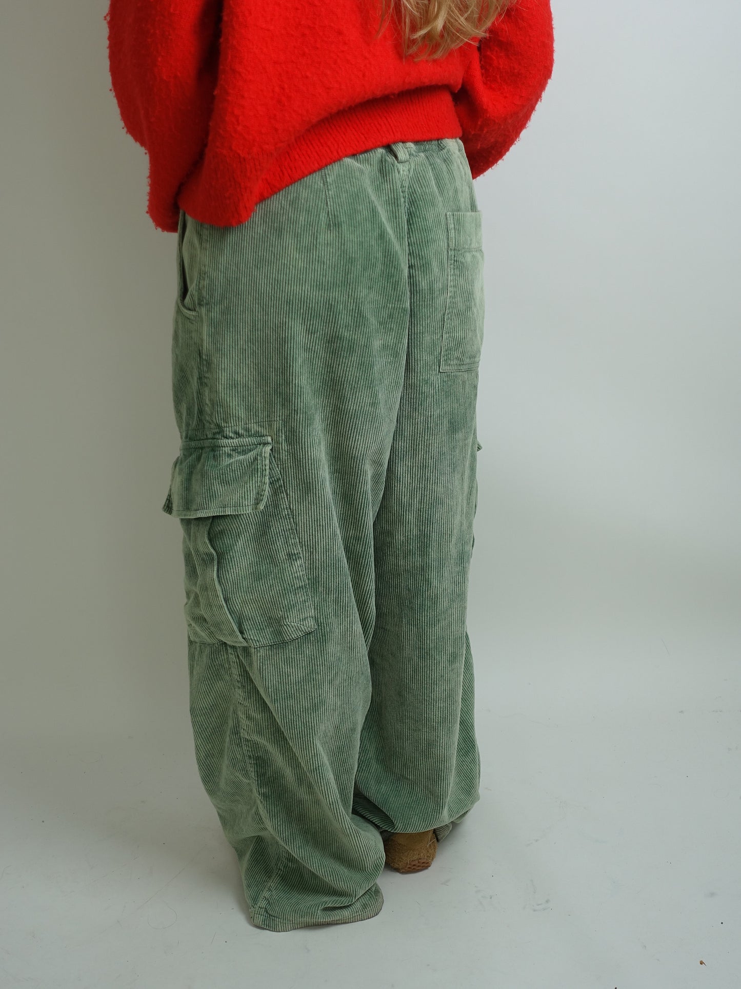 ROMEO BAGGY PANTS WASHED CORDUROY EUCALYPTUS