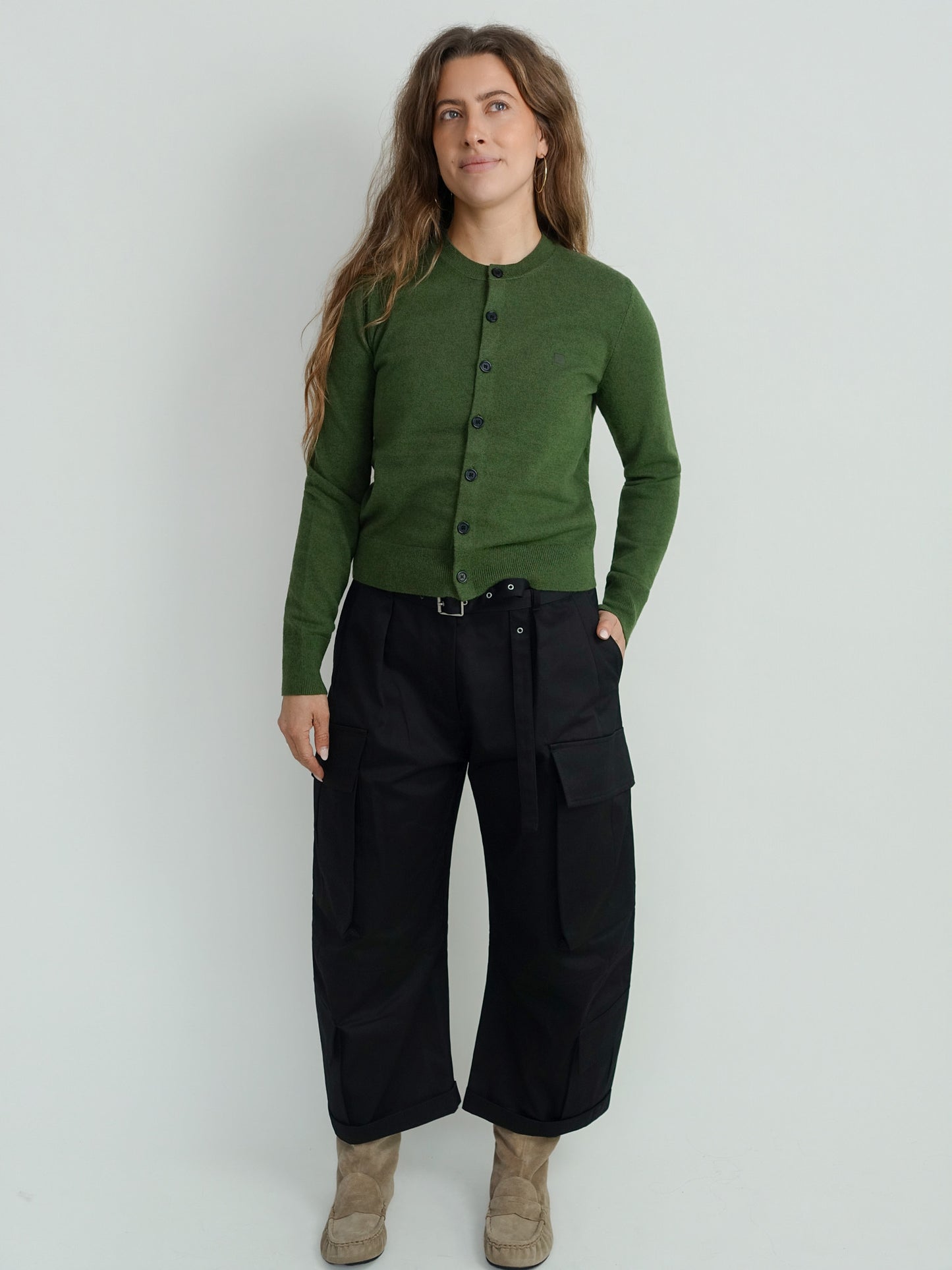 KENY YAK KNITTED SWEATER BOTTLE GREEN