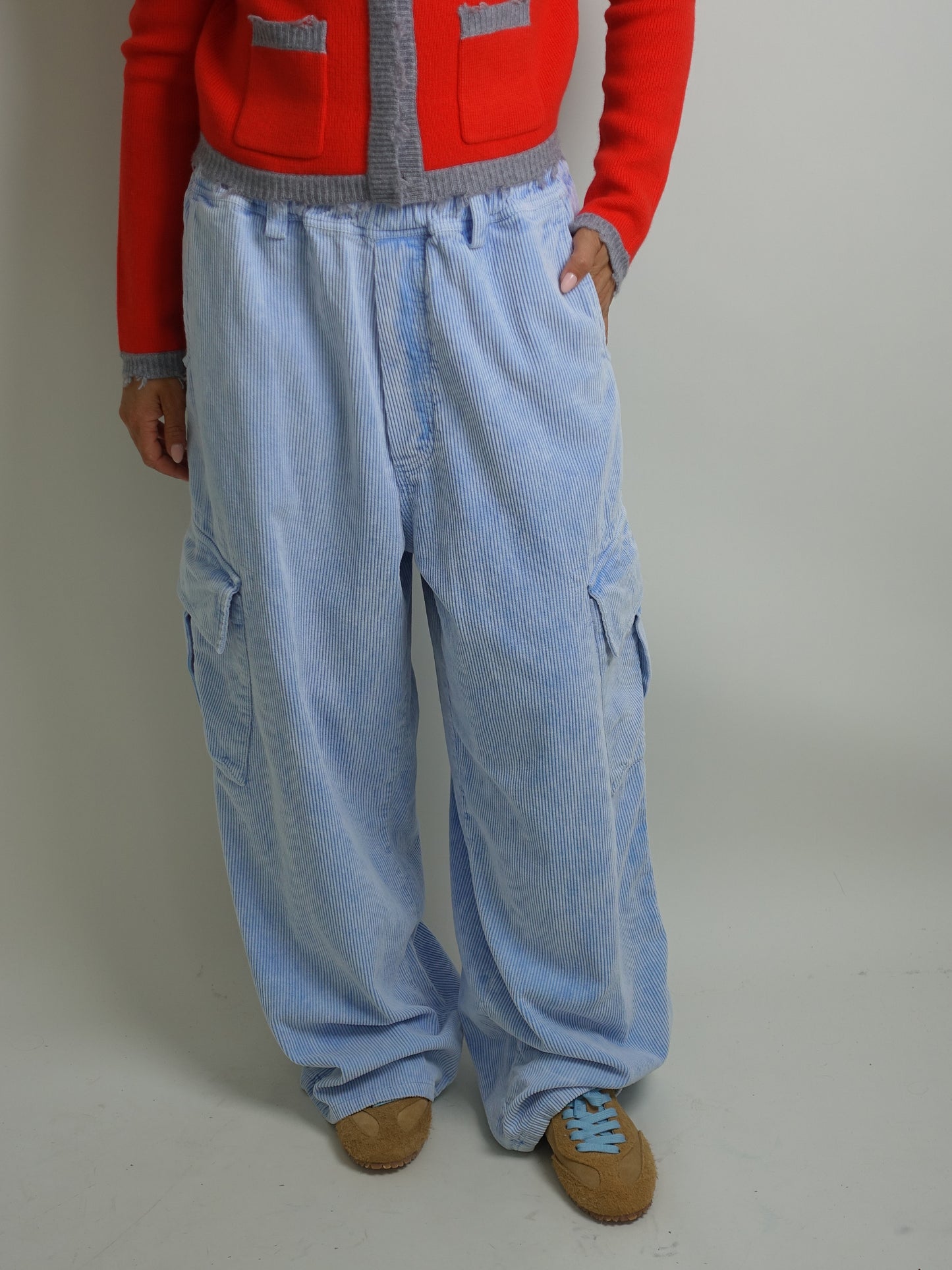 ROMEO BAGGY PANTS WASHED CORDUROY SKY BLUE