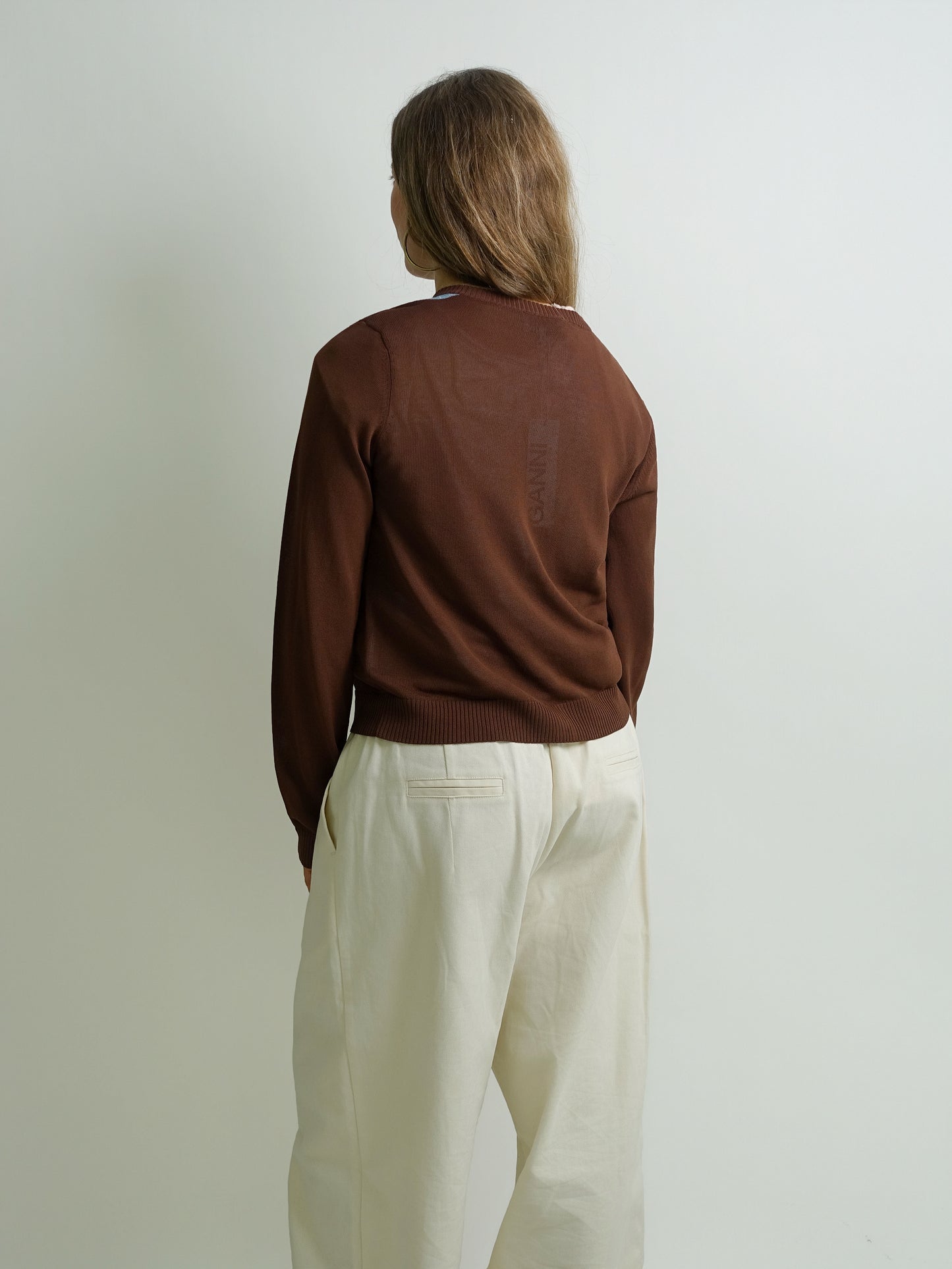 LIGHT COTTON ARGYLE CARDIGAN TIRAMISU