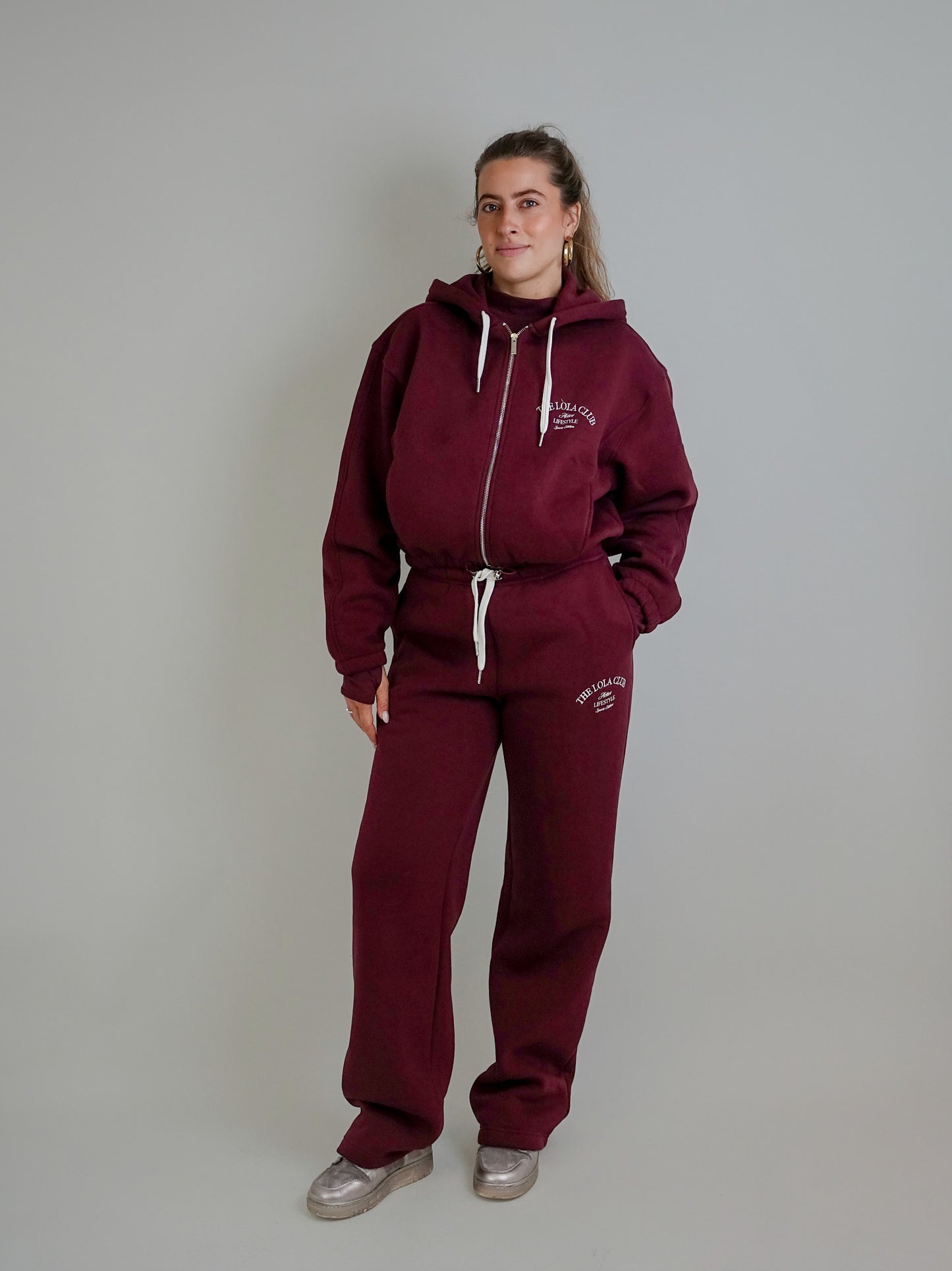 ZIP THROUGH HOODIE CHERRY RED