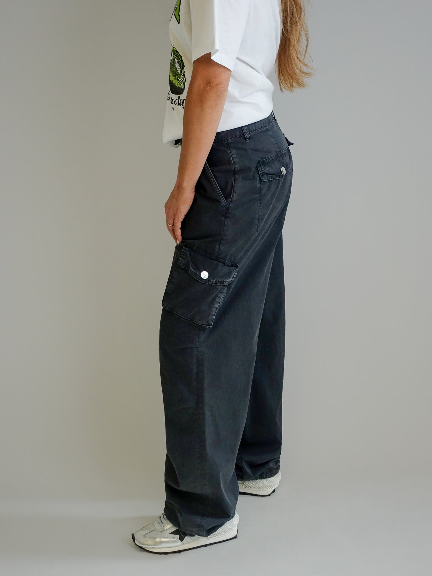 WASHED COTTON TWILL PANTS PHANTOM