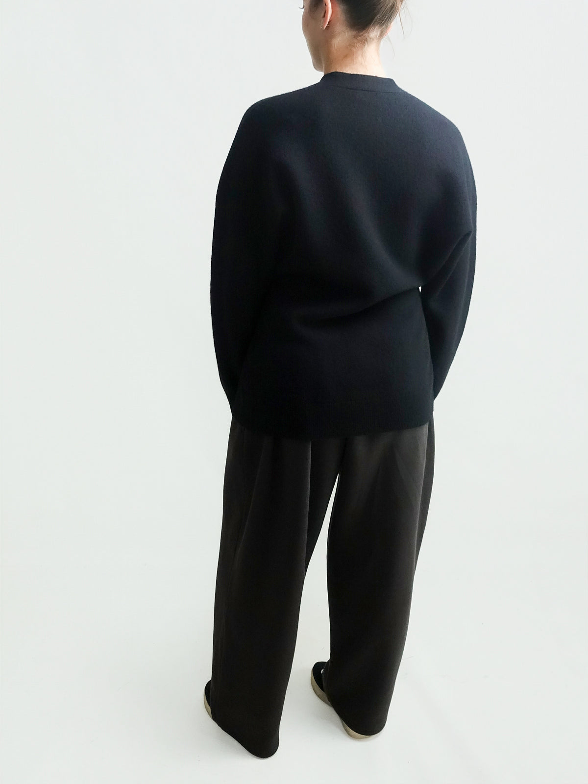 HOURGLASS FELTED CARDIGAN BLACK