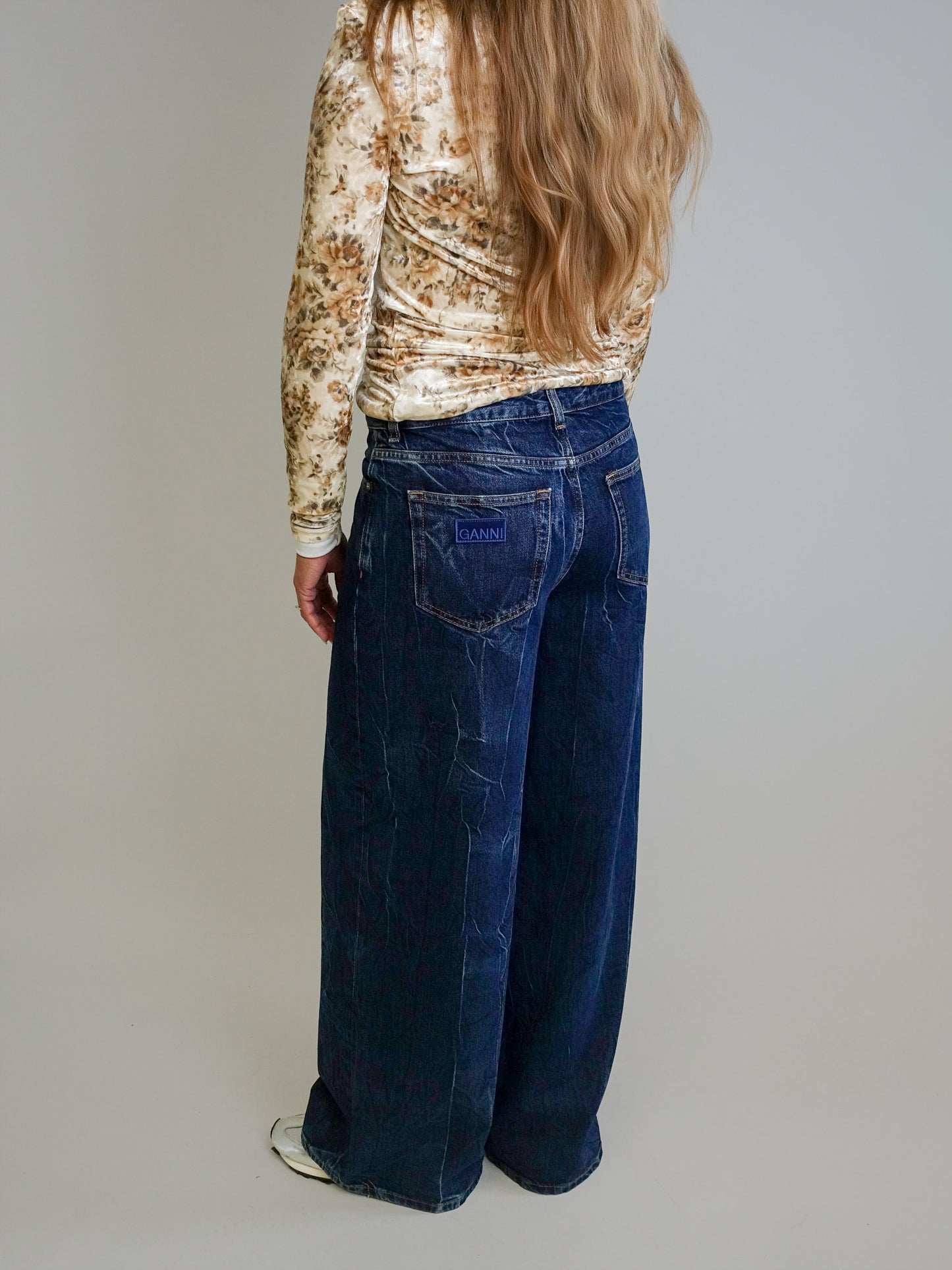 PRINTED VELOUR JERSEY TURTLENECK CLOUD CREAM