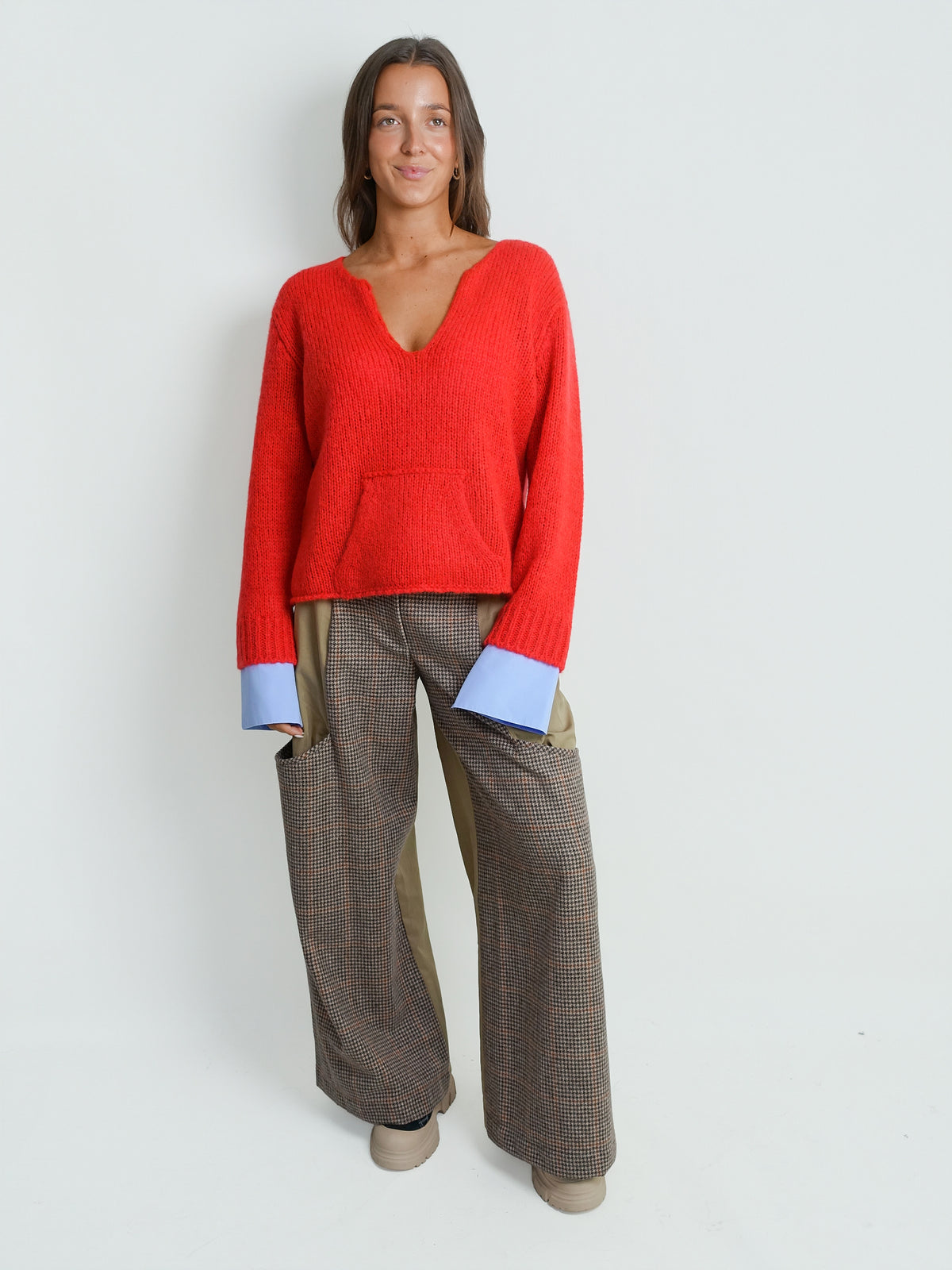 RYAN PANT PIED DE POULE GREY/BLACK/BROWN