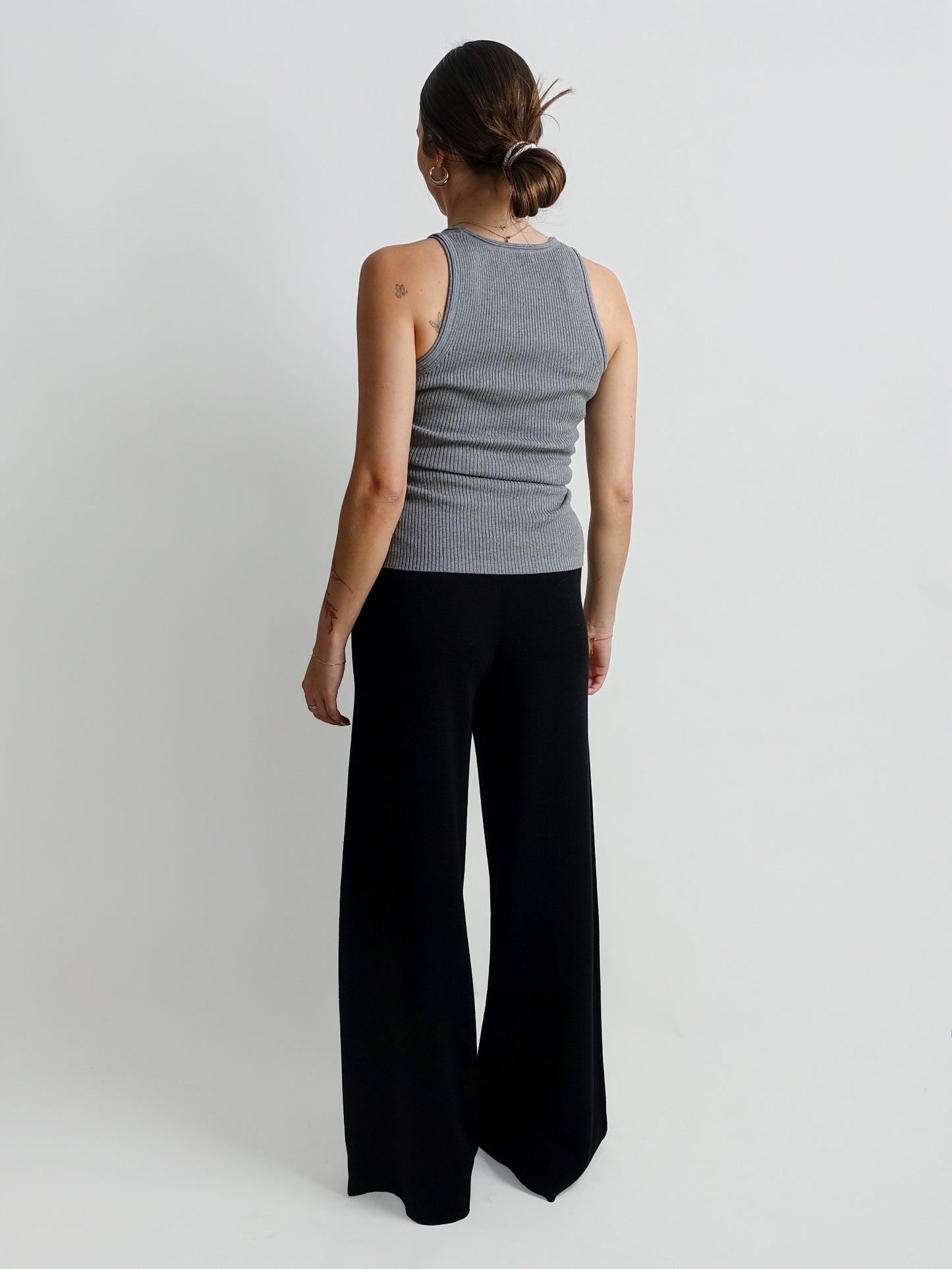 RIBBED TANK COTTON CASHMERE GREY