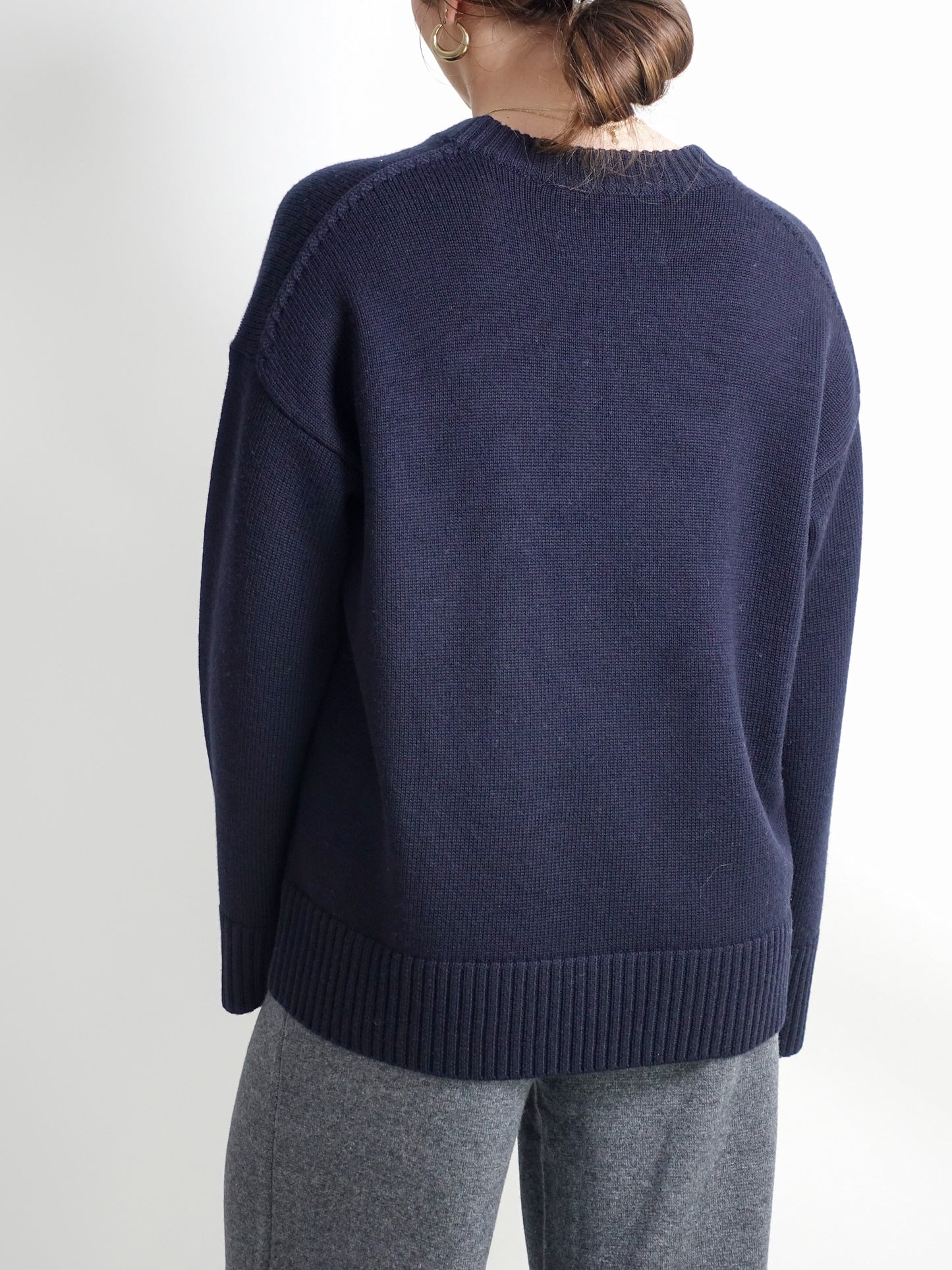 HEAVY CREW MERINO WOOL NAVY