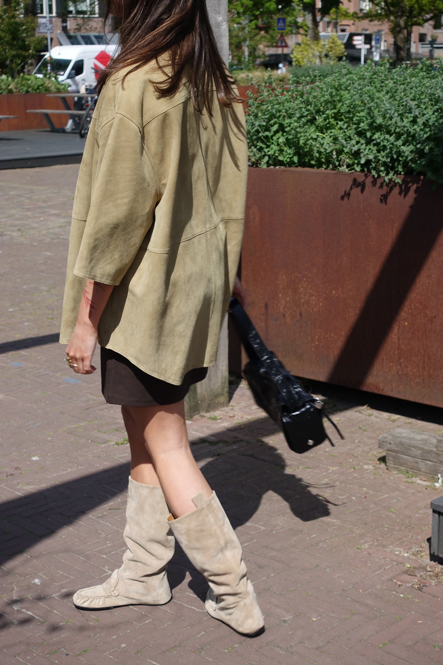 SUEDE SHIRT JACKET BROWN