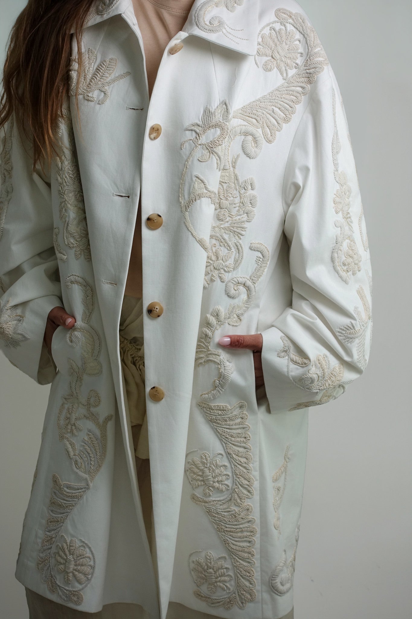 RONDERO EMB 3399 WWCOAT OFF WHITE
