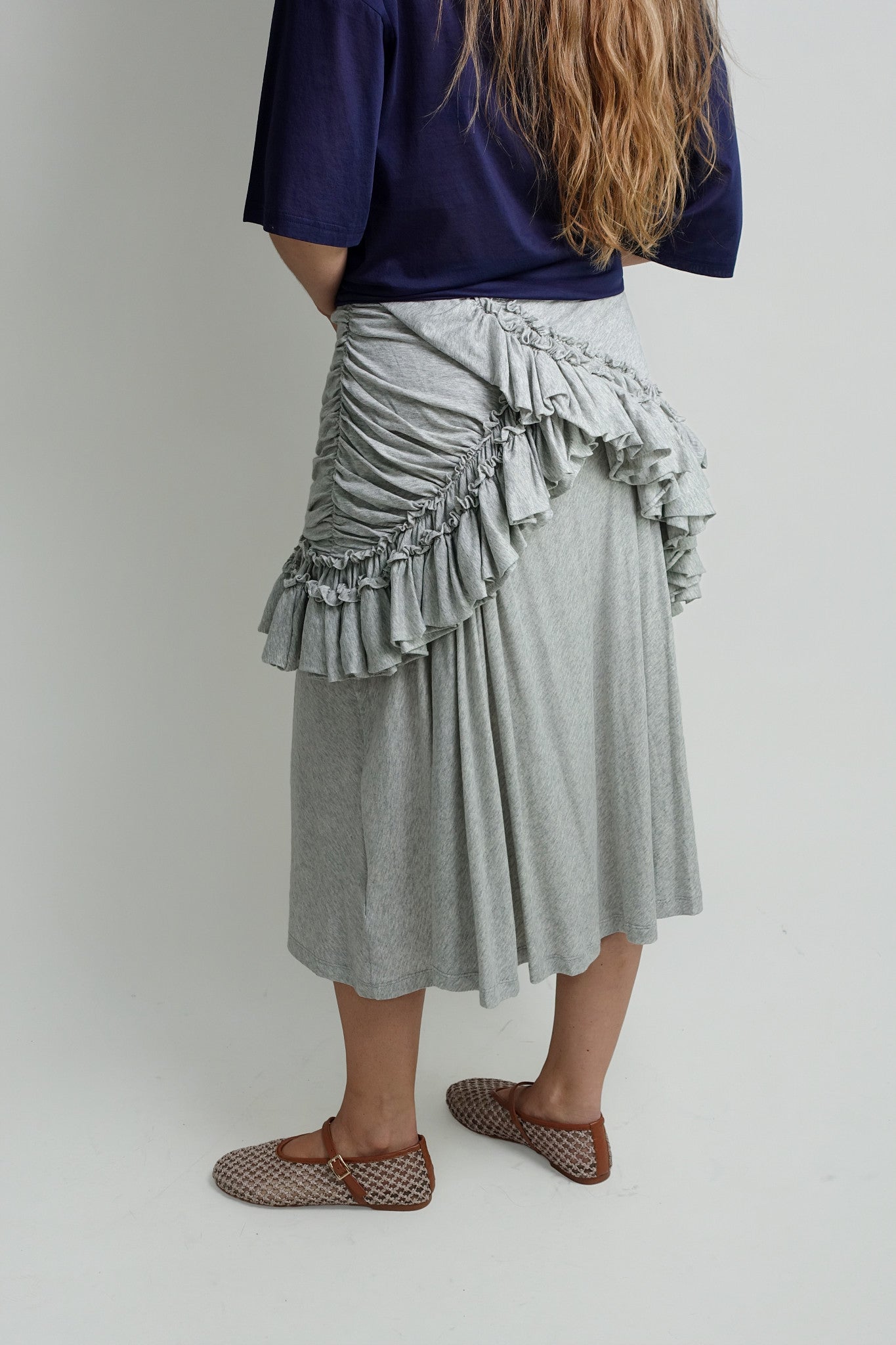 HUMAIRAH 3606 W.K.SKIRT GREY MELANGE