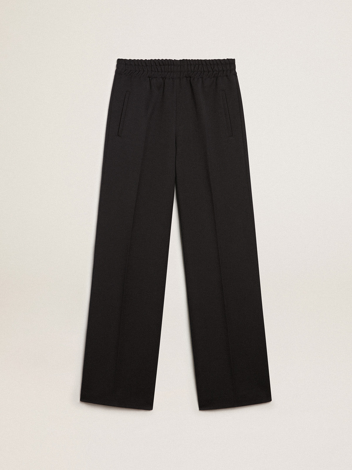 GOLDEN W'S JOGGING PANTS COMPACT GABARDINE WOOL DARK BLUE
