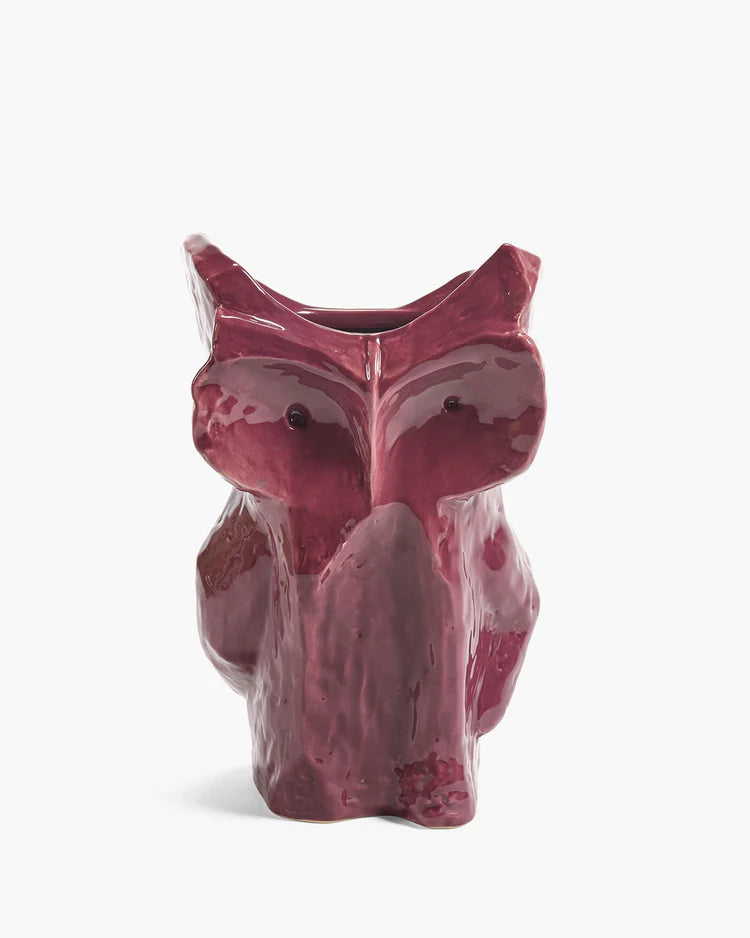 OWL VASE L AUBERGINE PURPLE