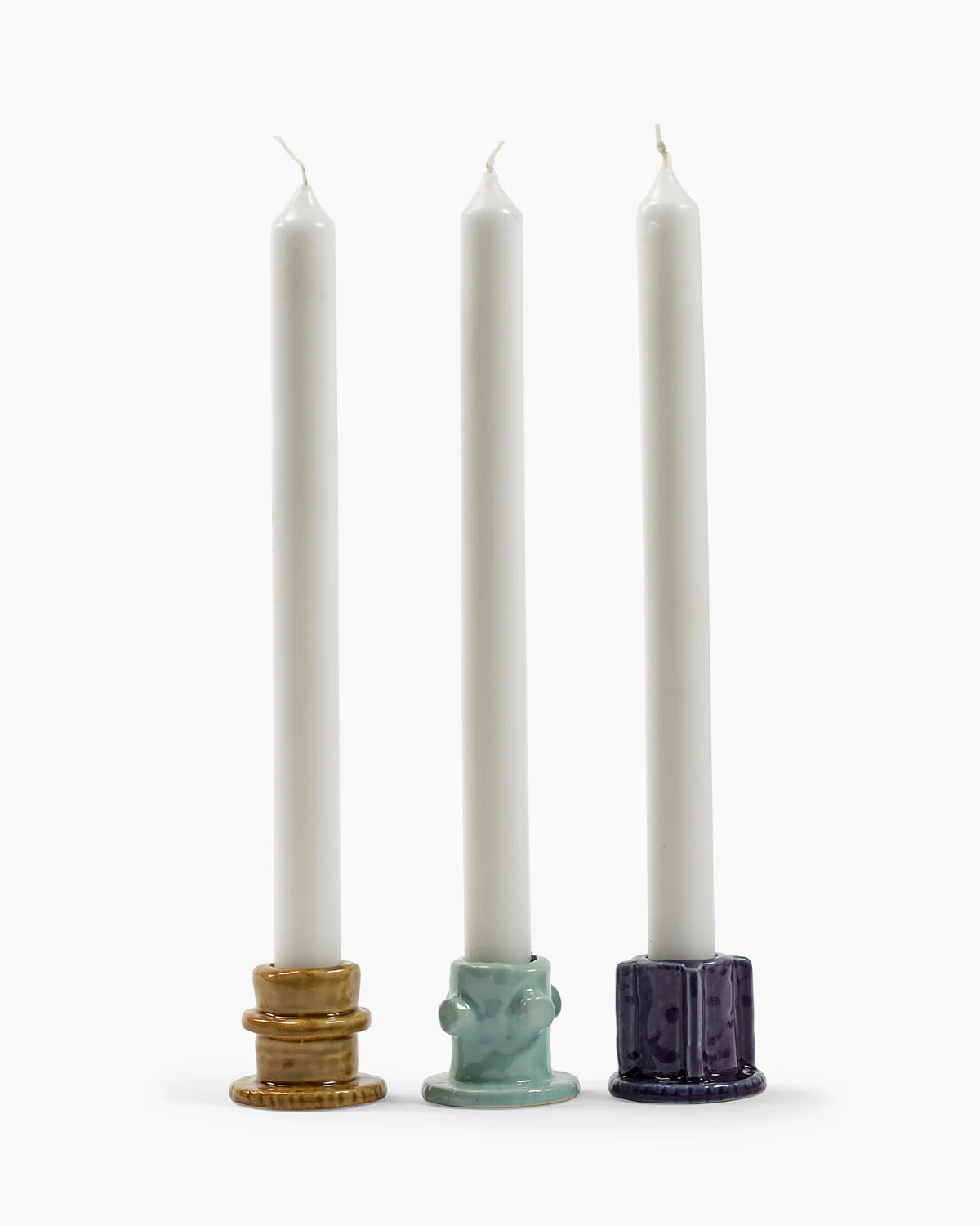CANDLE HOLDER 01 ASS/3 GLAZED MOLLY MIX