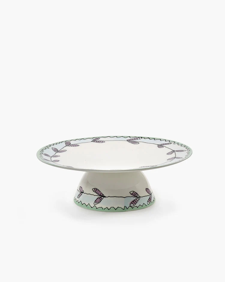 CAKE STAND L BLOSSOM MILK WHITE