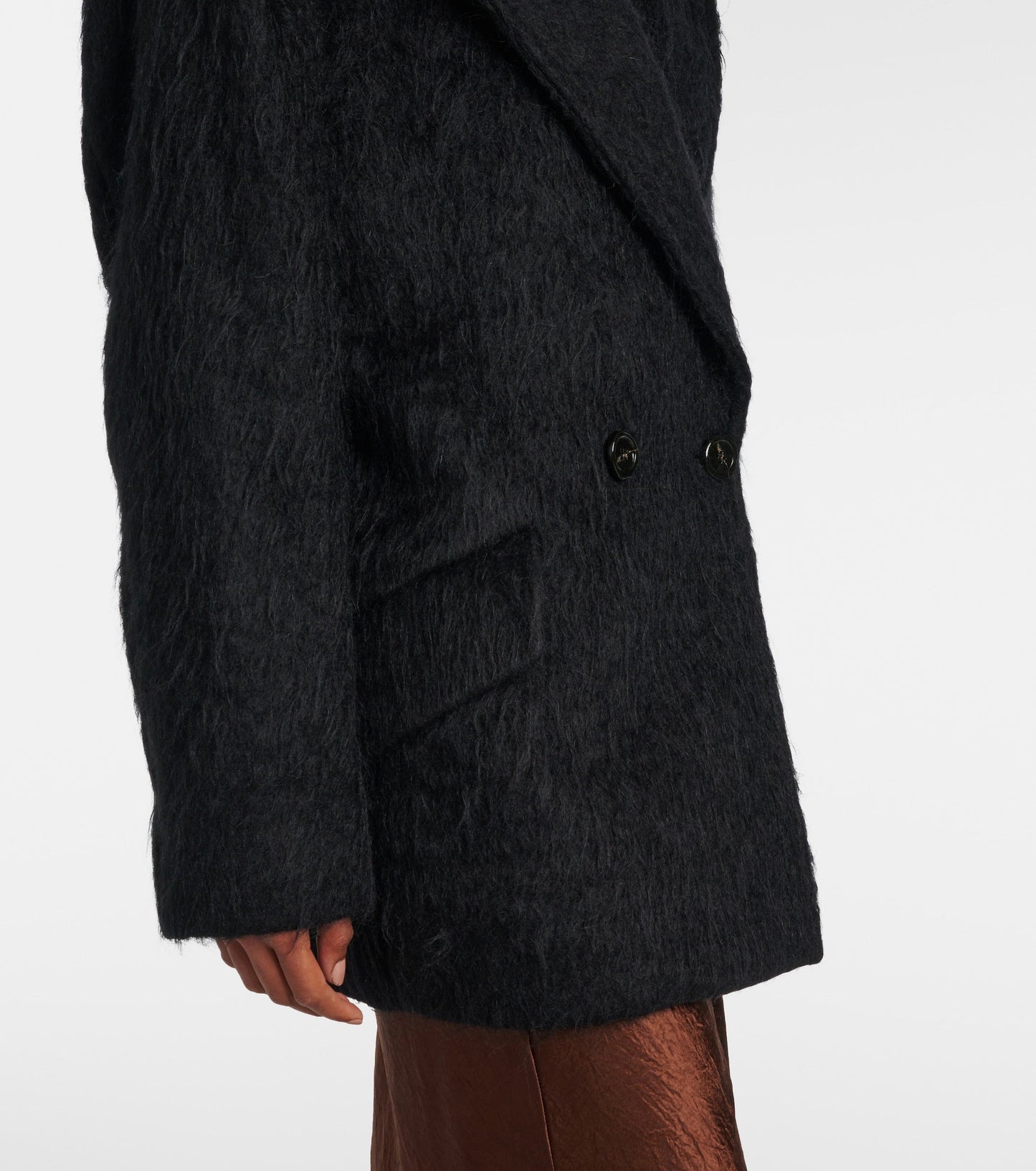 JACKET HAIRY WOOL BLACK