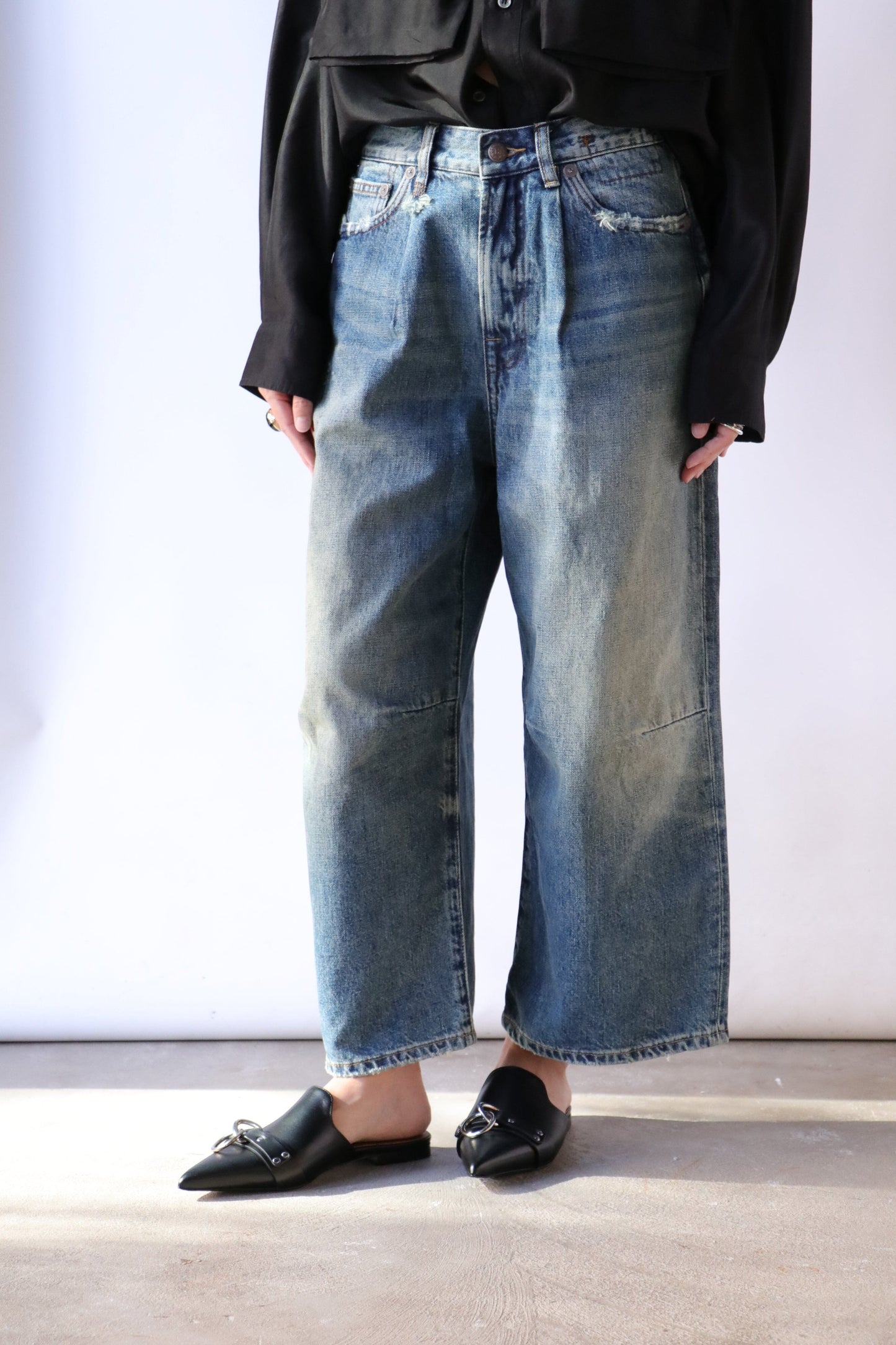 CROP WIDELEG JEAN CLINTON BLUE