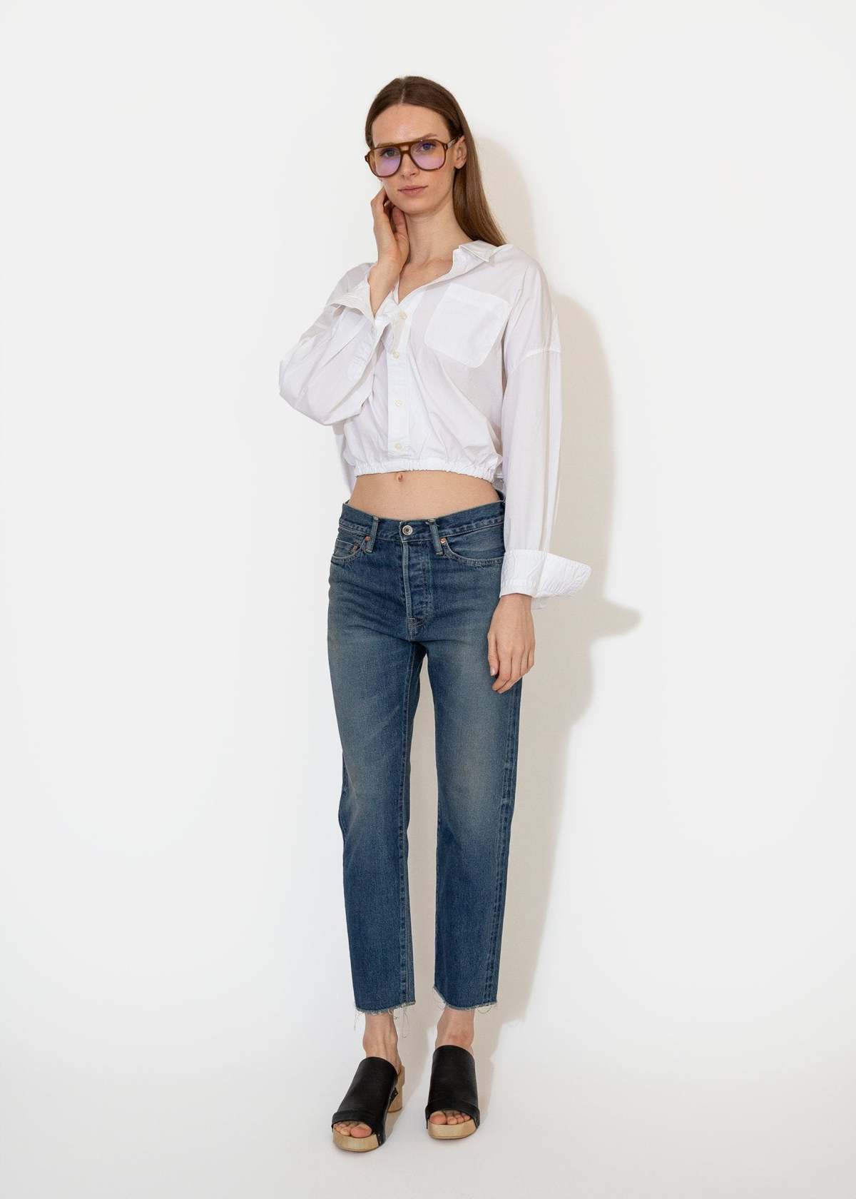 CROSSOVER BUBBLE SHIRT WHITE