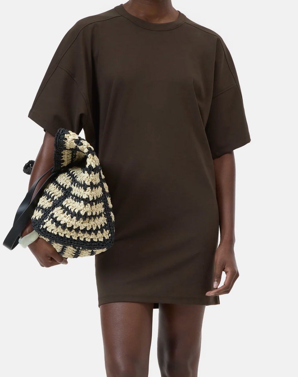 Deep Yoke Dress Maple Brown