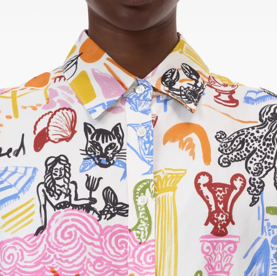 Oversized shirt in multi-color