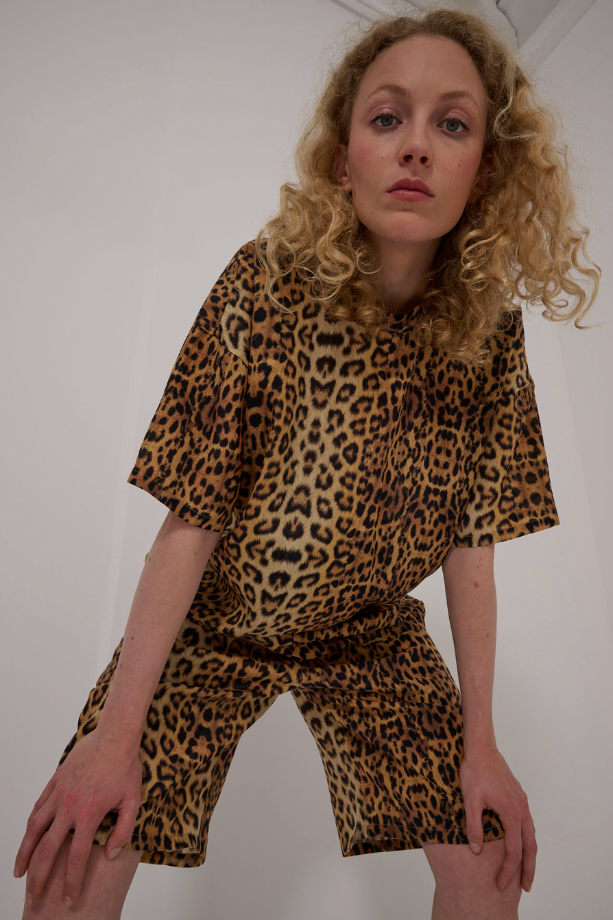 PANTS FLEXY LEOPARD SILK