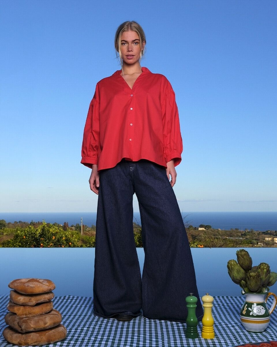 BOLLY BLOUSE POPLIN UNI POPPY RED