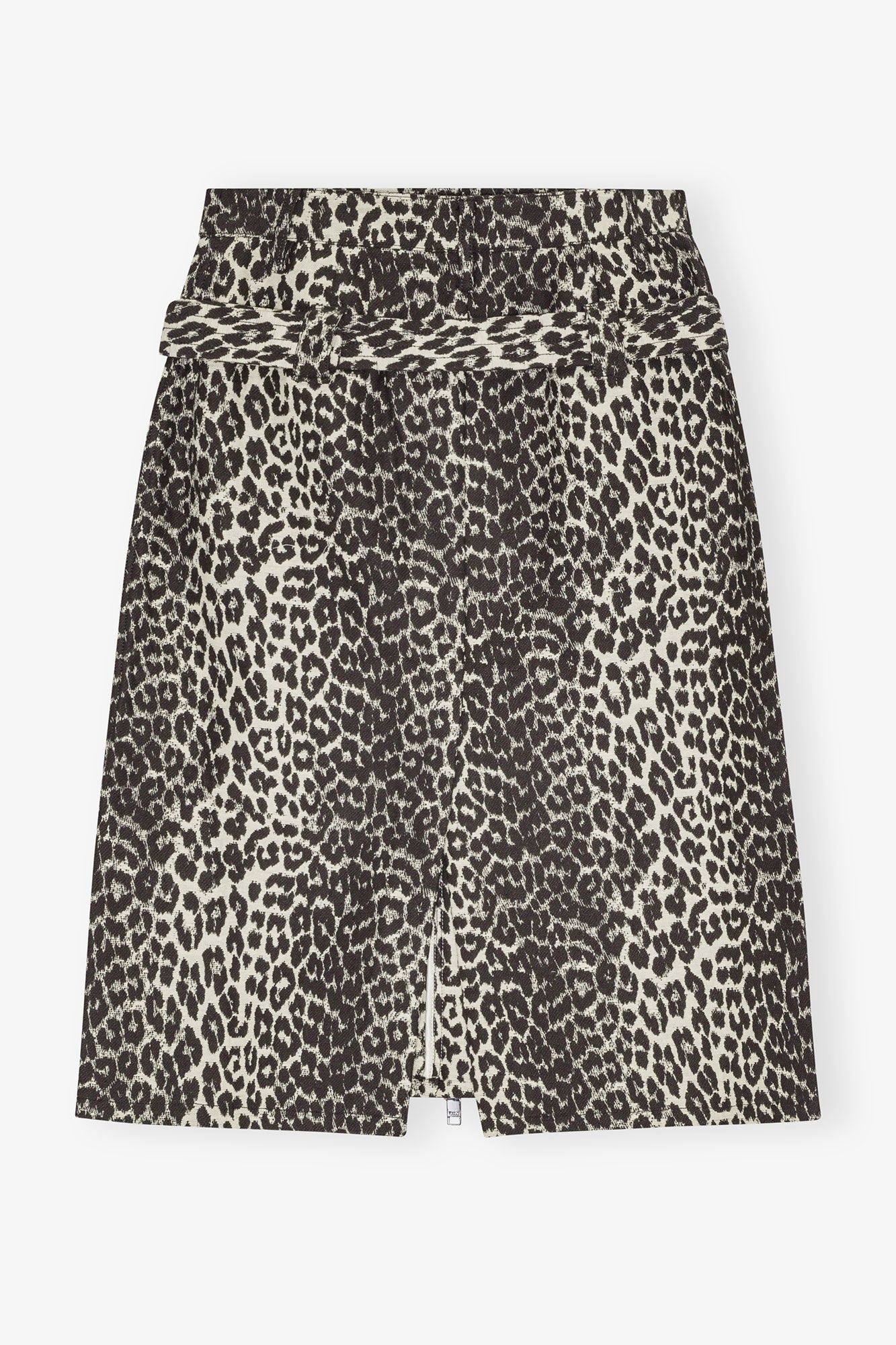 COTTON TWEED MIDI SKIRT LEOPARD