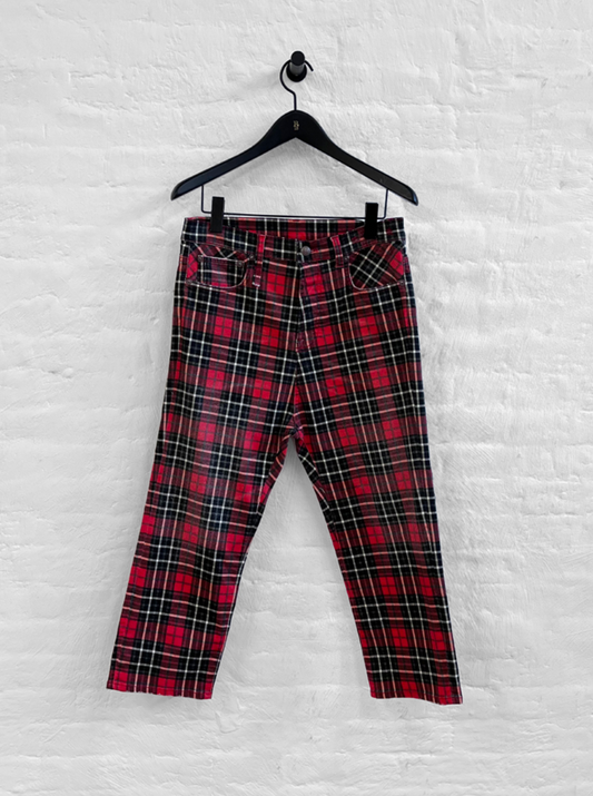 R-13 TAILORED DROP PRINTED RED PLAID FW23
