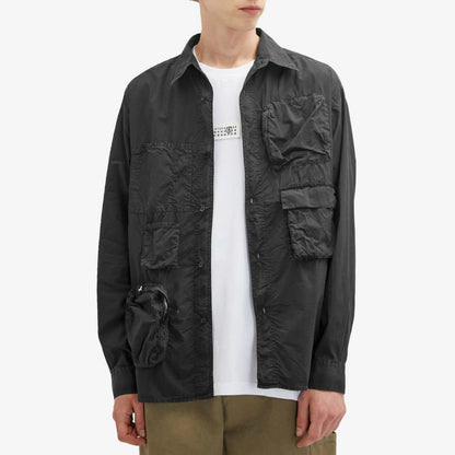 LONG-SLEEVED SHIRT WASHED BLACK MEN