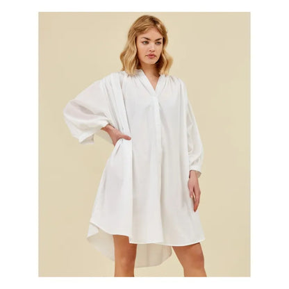 BALLOON DRESS SHORT DOUBLE LAYERED WHITE