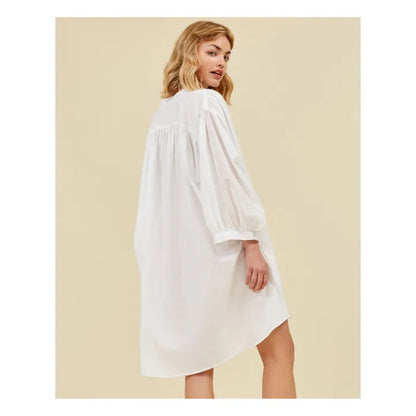 BALLOON DRESS SHORT DOUBLE LAYERED WHITE