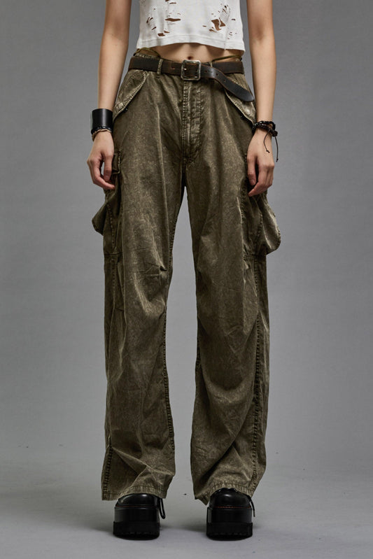 WIDE LEG CARGO GD OLIVE