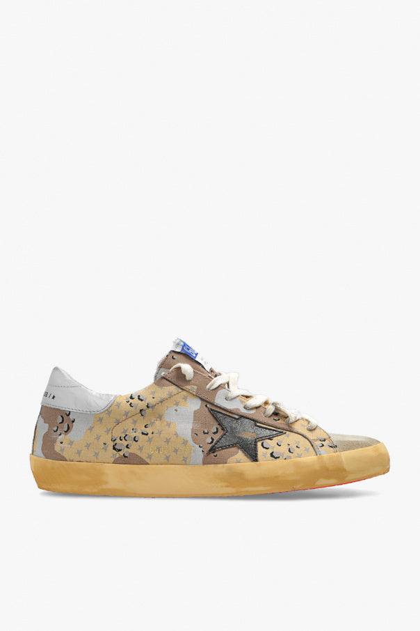 SUPER-STAR DESERT CAMOUFLAGE RIPSTOP UPPER SUEDE TOE SHINY LEATHER STAR LAMINATED HEEL DESERT CAMOUFLAGE/TAUPE/BLACK/SILVER