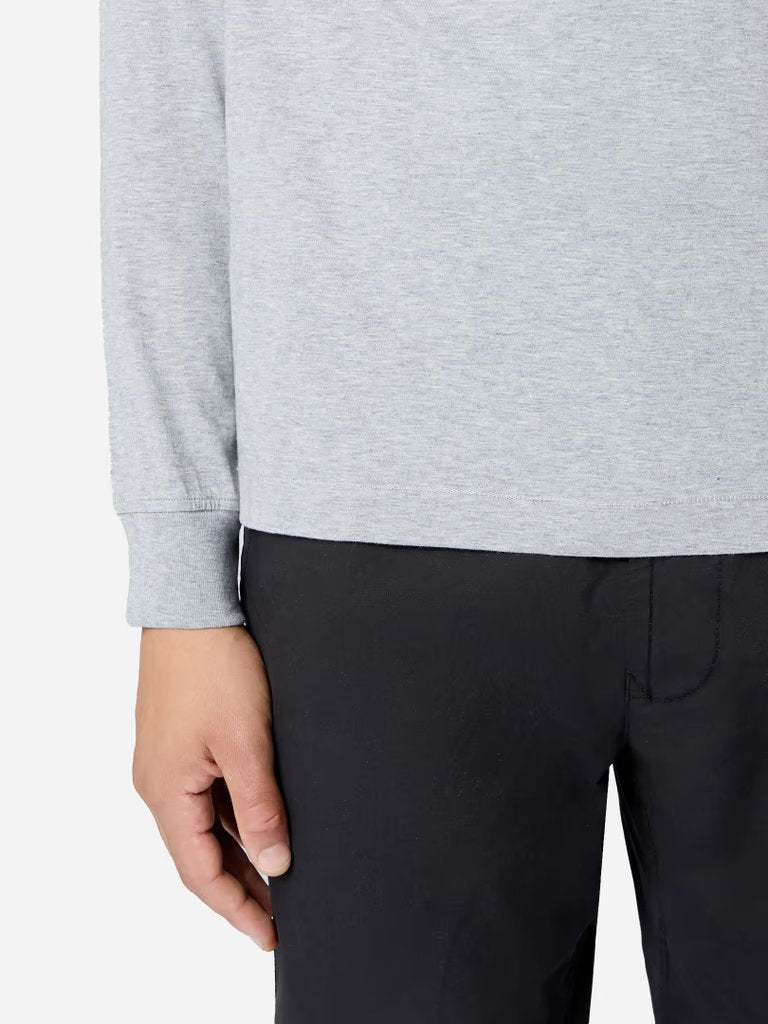 LONG SLEEVE POLO MELANGE GREY