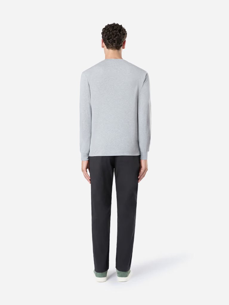 LONG SLEEVE POLO MELANGE GREY