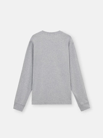 LONG SLEEVE POLO MELANGE GREY