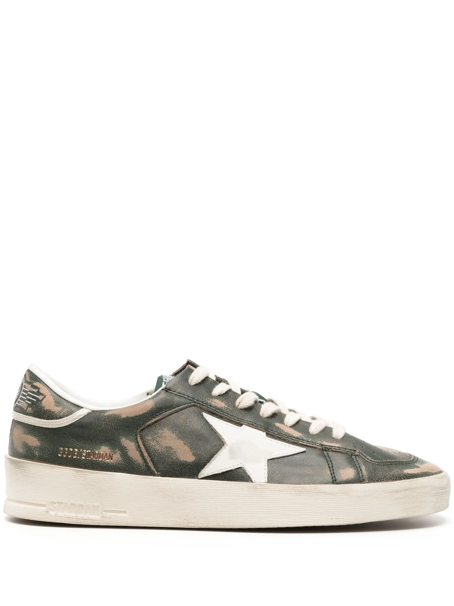 STARDAN LEATHER UPPER STAR AND HEEL NYLON TONGUE GREEN/WHITE