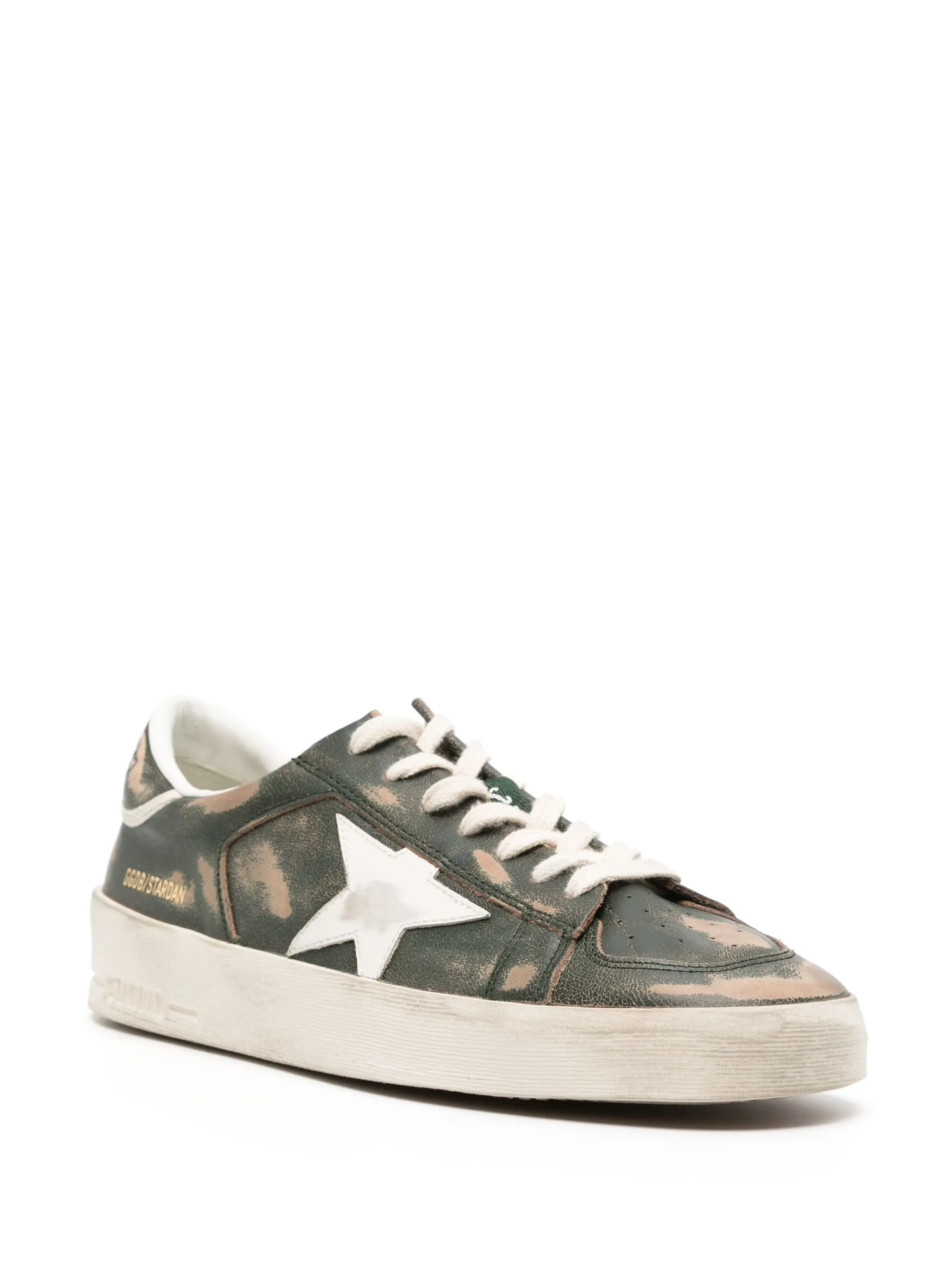 STARDAN LEATHER UPPER STAR AND HEEL NYLON TONGUE GREEN/WHITE