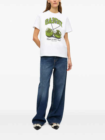 BASIC JERSEY CHERRY RELAXED T-SHIRT BRIGHT WHITE