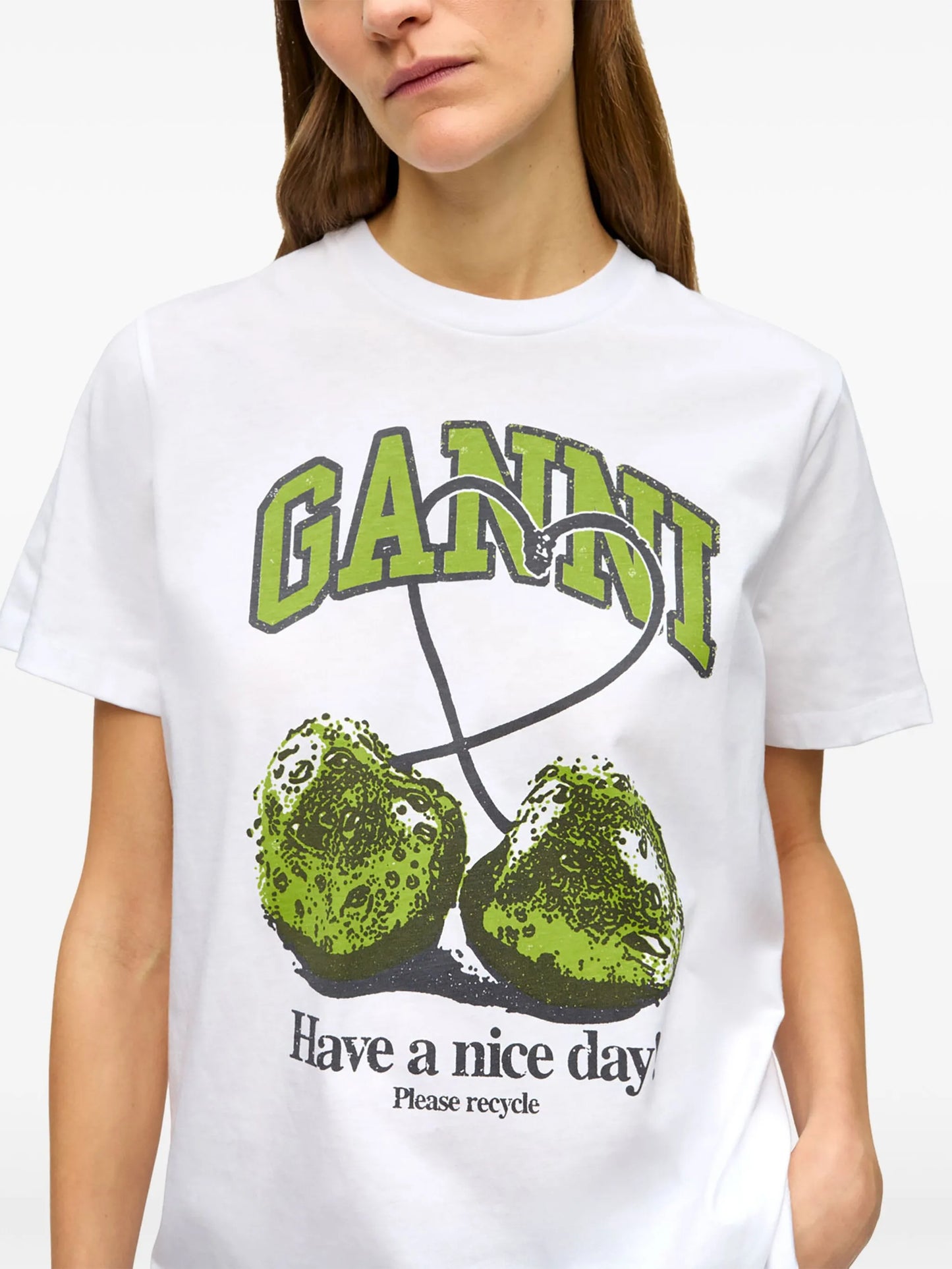 BASIC JERSEY CHERRY RELAXED T-SHIRT BRIGHT WHITE