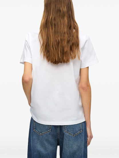 BASIC JERSEY CHERRY RELAXED T-SHIRT BRIGHT WHITE