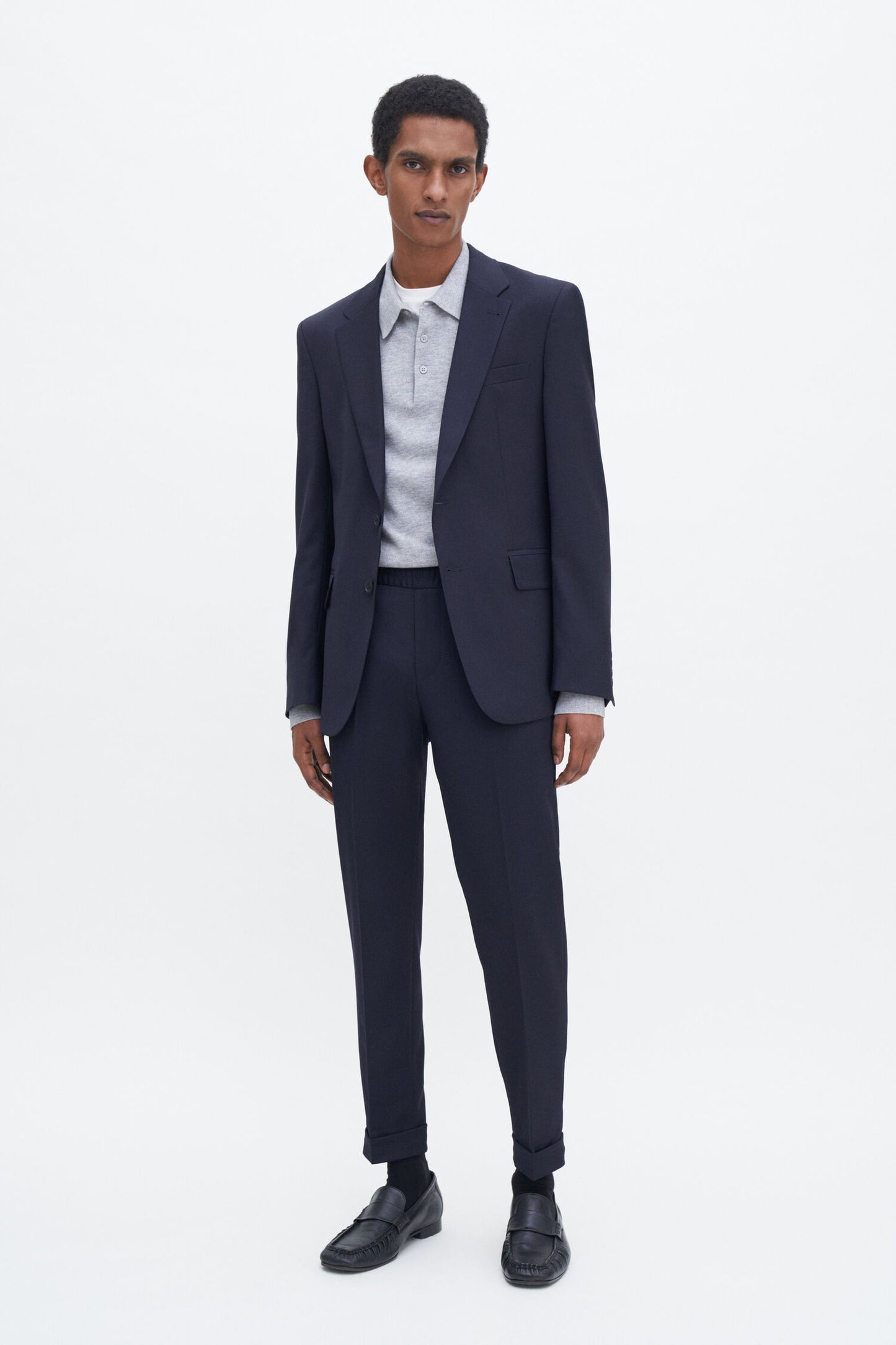 TERRY CROPPED TROUSERS NAVY
