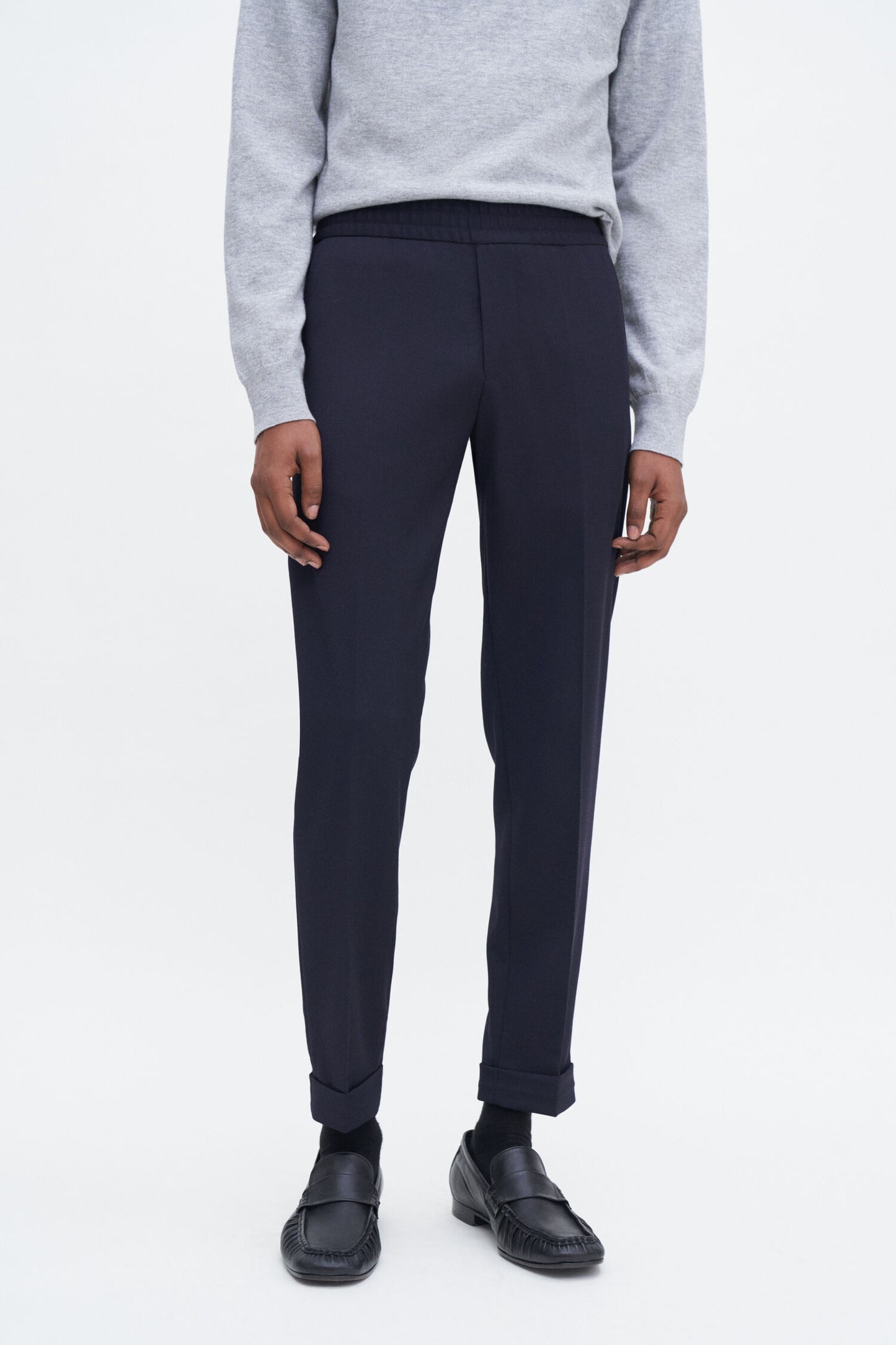 TERRY CROPPED TROUSERS NAVY