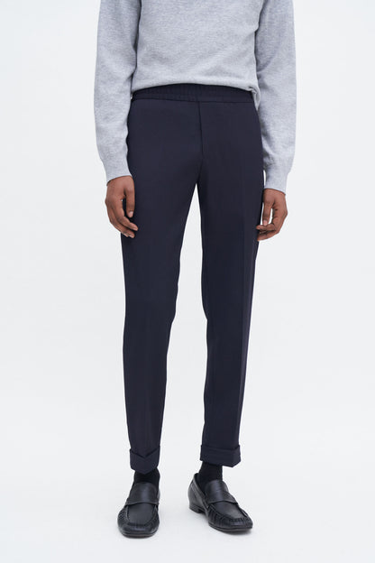 TERRY CROPPED TROUSERS NAVY