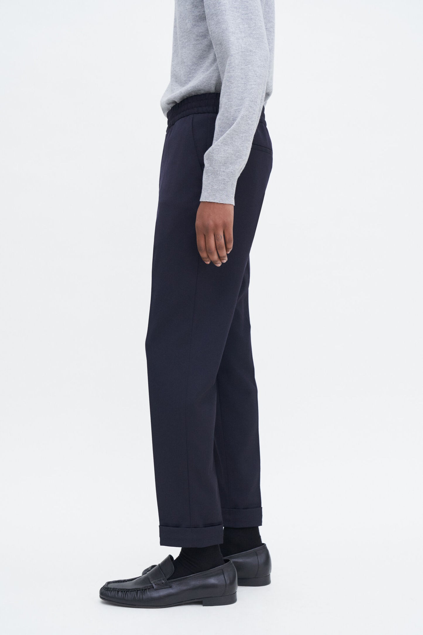 TERRY CROPPED TROUSERS NAVY