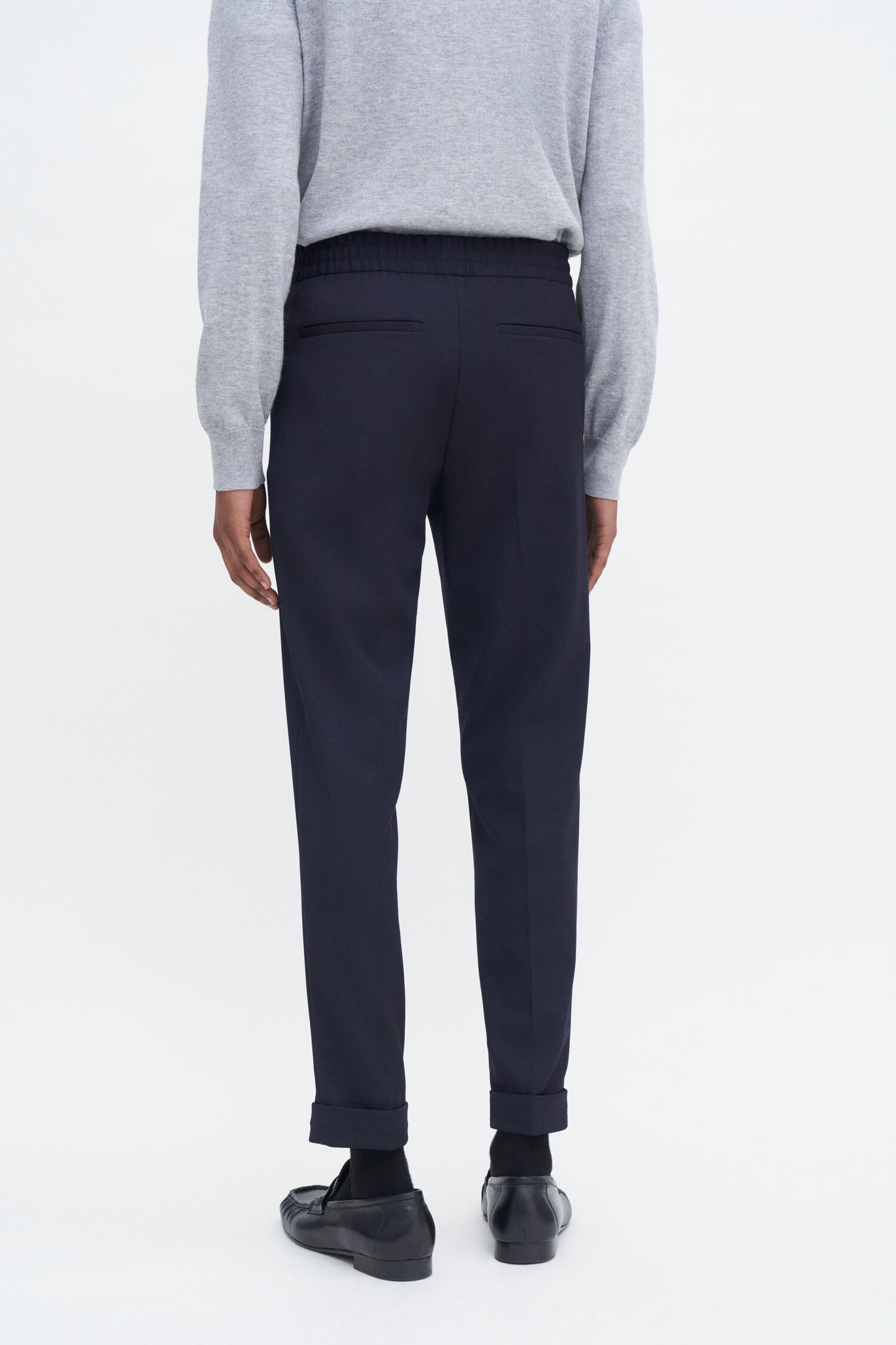 TERRY CROPPED TROUSERS NAVY