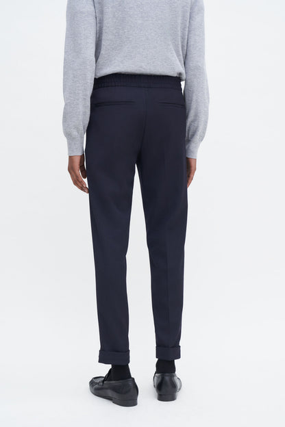 TERRY CROPPED TROUSERS NAVY